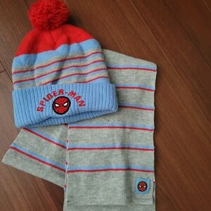 Spider-Man Red and Blue Beanie and Scarf Set